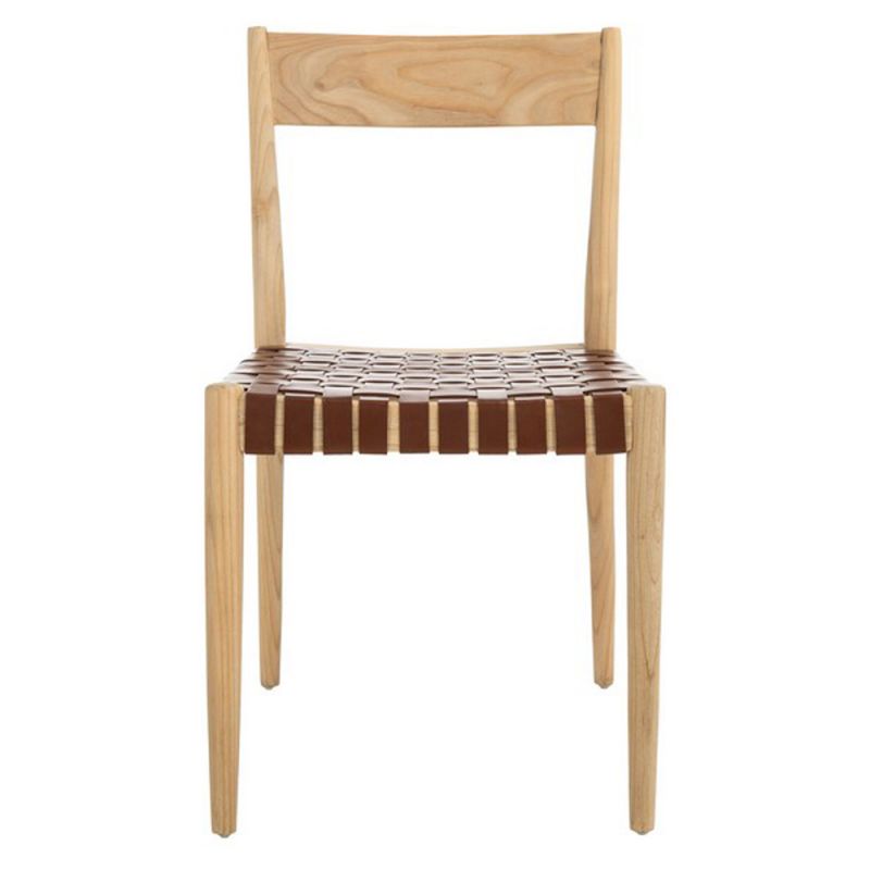 Safavieh - Eluned Leather Dining Chair - Cognac - Natural  (Set of 2) - DCH1201D-SET2