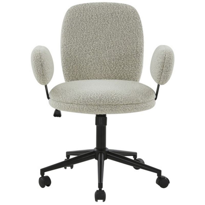 Safavieh - Couture - Emeril Adjustable Desk Chair - Light Grey - Black - SFV5056B