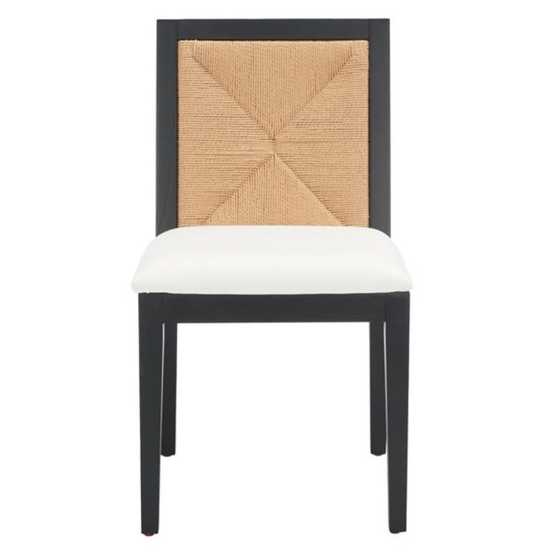Safavieh - Couture - Emilio Woven Dining Chair - Black - Natural  (Set of 2) - SFV4123A-SET2