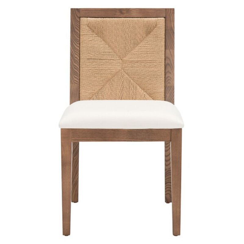 Safavieh - Couture - Emilio Woven Dining Chair - Walnut - Natural  (Set of 2) - SFV4123D-SET2