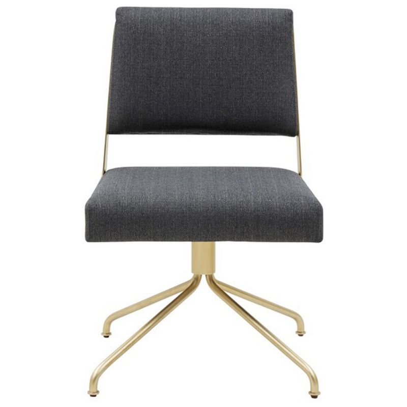 Safavieh - Couture - Emmeline Swivel Office Chair - Slate Grey - Gold - SFV4758B