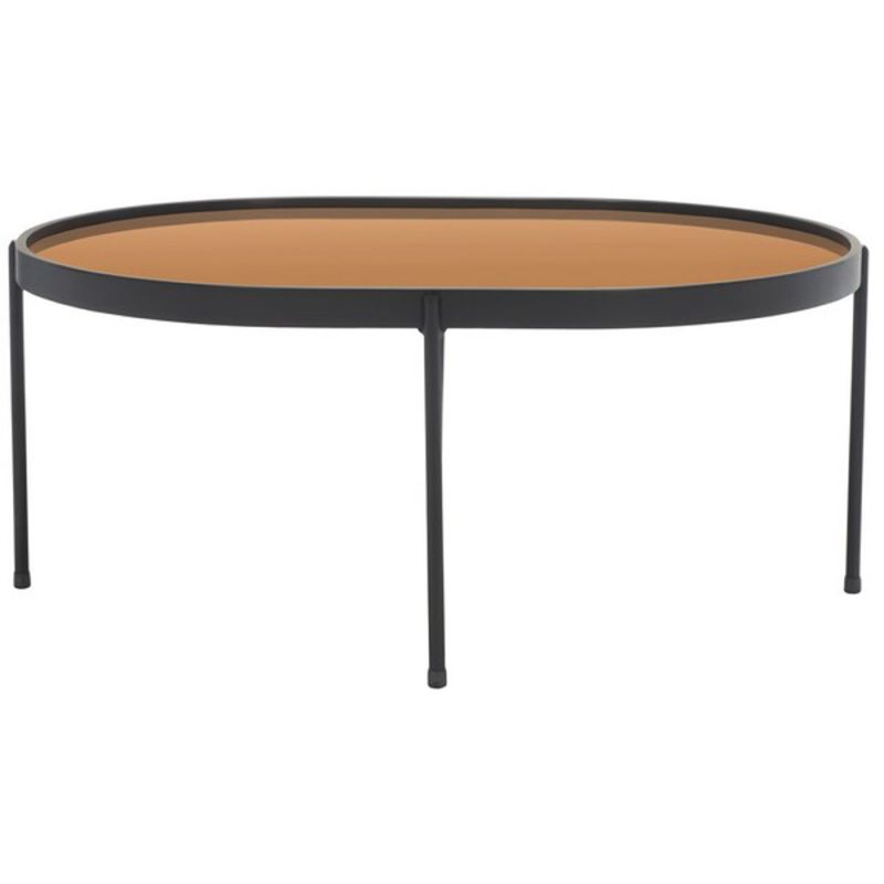 Safavieh - Emmerich Mirrored Coffee Table - Rose Gold - Black - COF4218A