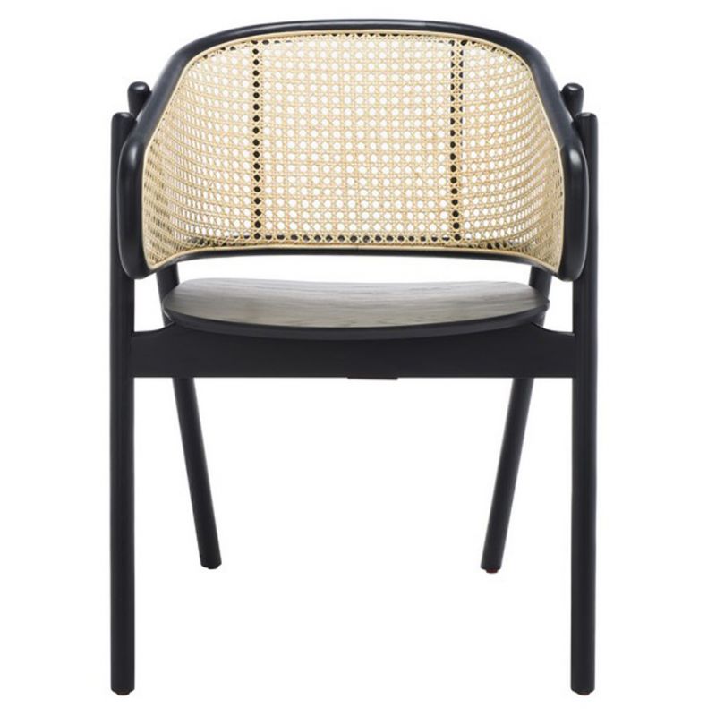 Safavieh - Couture - Emmy Rattan Back Dining Chair - Black - Natural - SFV4128A