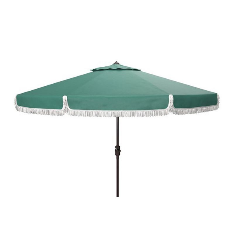 Safavieh - Fabia Fringe 9Ft Crank Umbrella - Hunter Green - PAT8008H