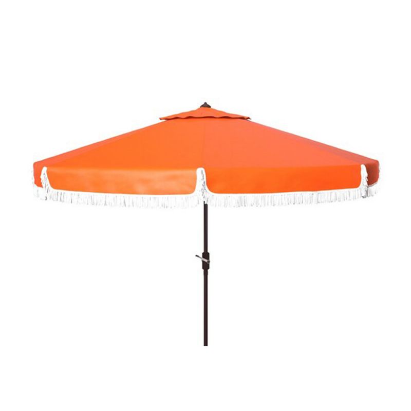 Safavieh - Fabia Fringe 9Ft Crank Umbrella - Orange - PAT8008O