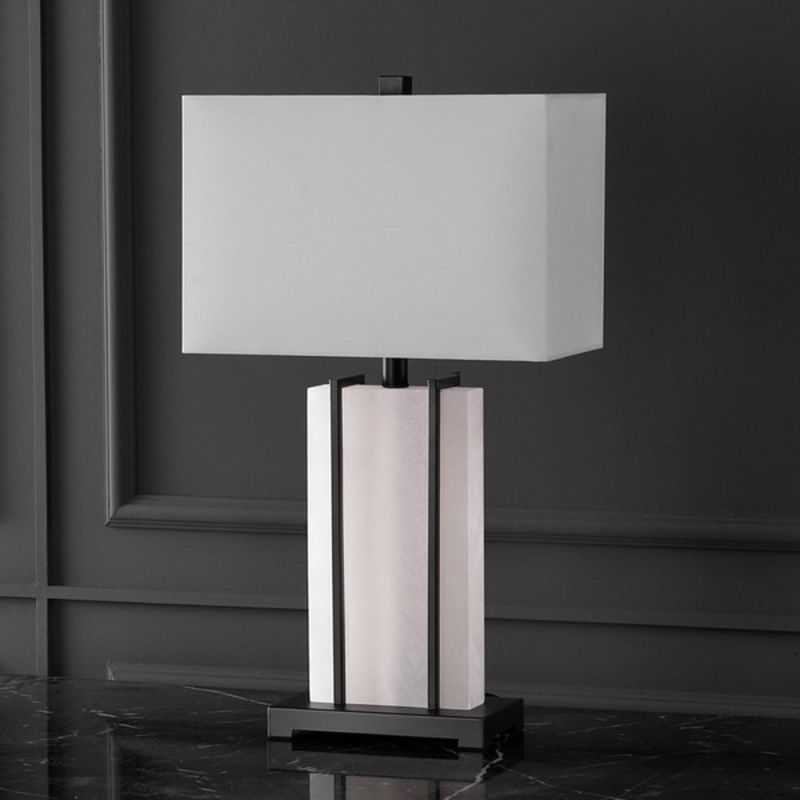 Safavieh - Couture - Fantasia Alabaster Table Lamp - Black - White - CTL1061A