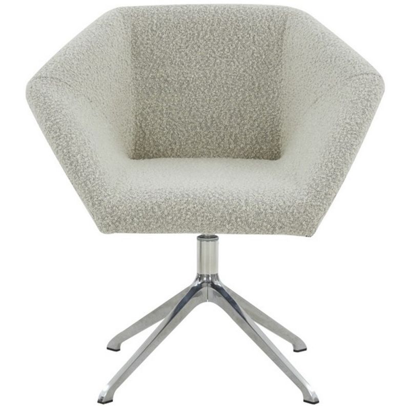 Safavieh - Couture - Felix Boucle Swivel Desk Chair - Light Grey - Silver - SFV5055B