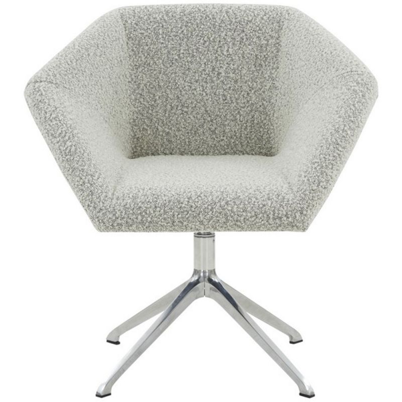 Safavieh - Couture - Felix Boucle Swivel Desk Chair - White - Black - SFV5055A