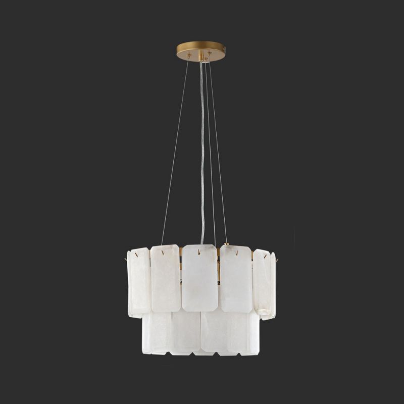 Safavieh - Couture - Fernandez Marble 2 Tier Chandelier - Gold - White - CTL1021A