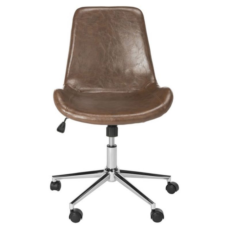 Safavieh - Fletcher Swivel Office Chair - Brown - Chrome - OCH7501A