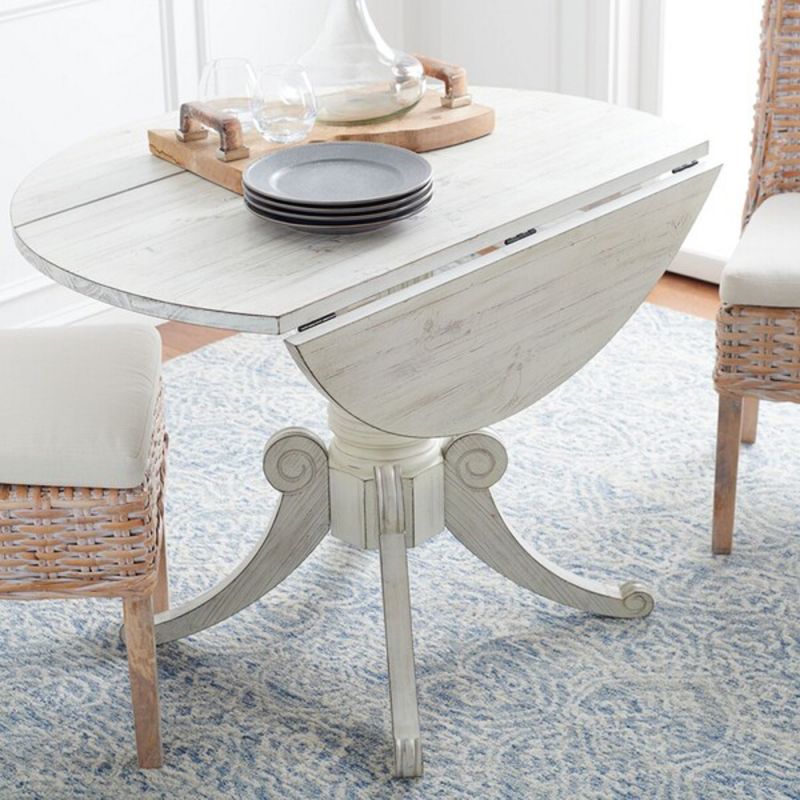 Safavieh - Forest Drop Leaf Dining Table - Antique White - DTB1000A