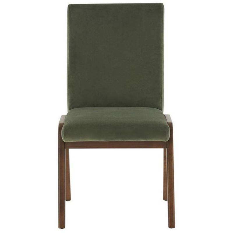 Safavieh - Couture - Forrest Dining Chair - Olive Green - Dark Walnut  (Set of 2) - SFV7502D-SET2