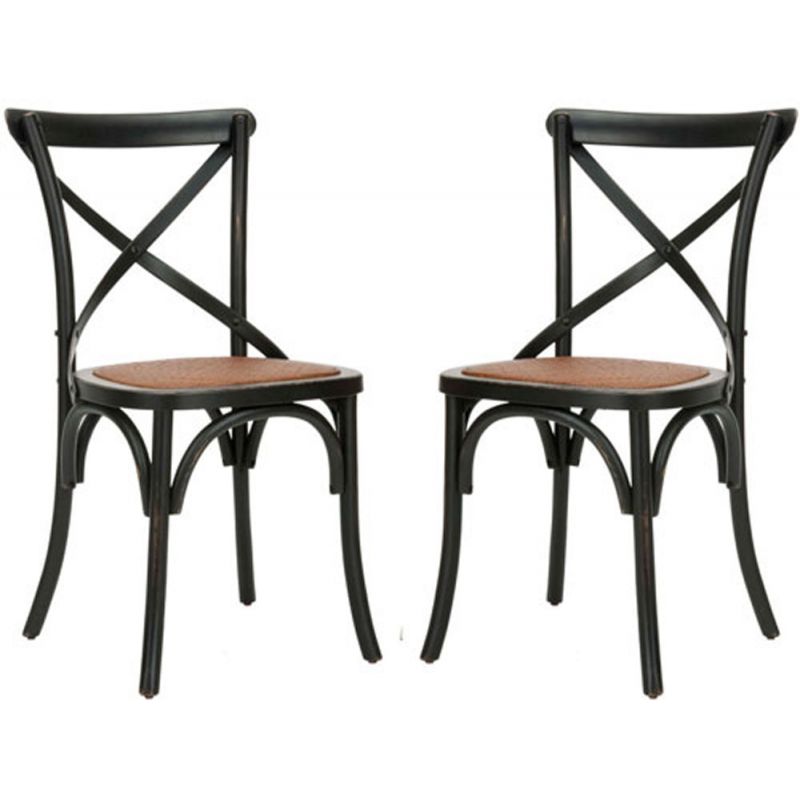 Safavieh - Franklin X Back Side Chair - Antique Black  (Set of 2) - AMH9500B-SET2