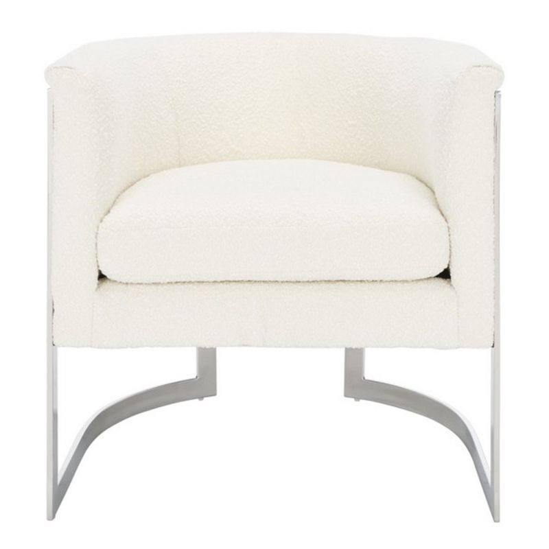 Safavieh - Couture - Gabby Barrel Back Accent Chair - Ivory - Silver - SFV5039A