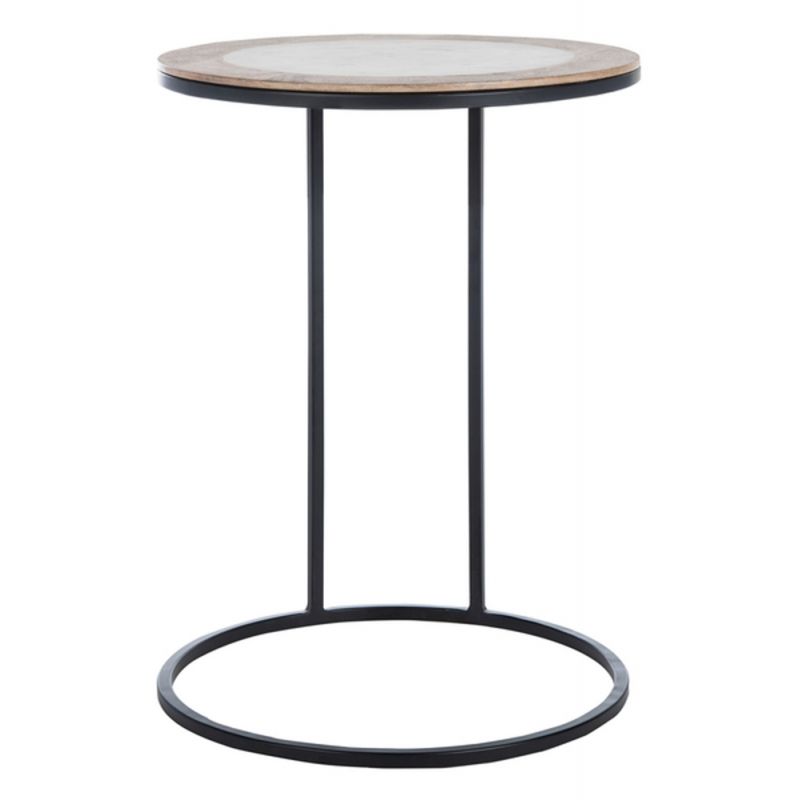 Safavieh - Gemma Agate Side Table - White - Black - ACC5301B