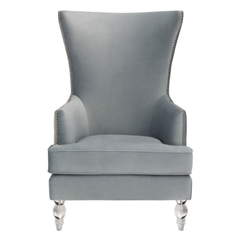 Safavieh - Couture - Geode Modern Wingback Chair - Light Silver - SFV4745A