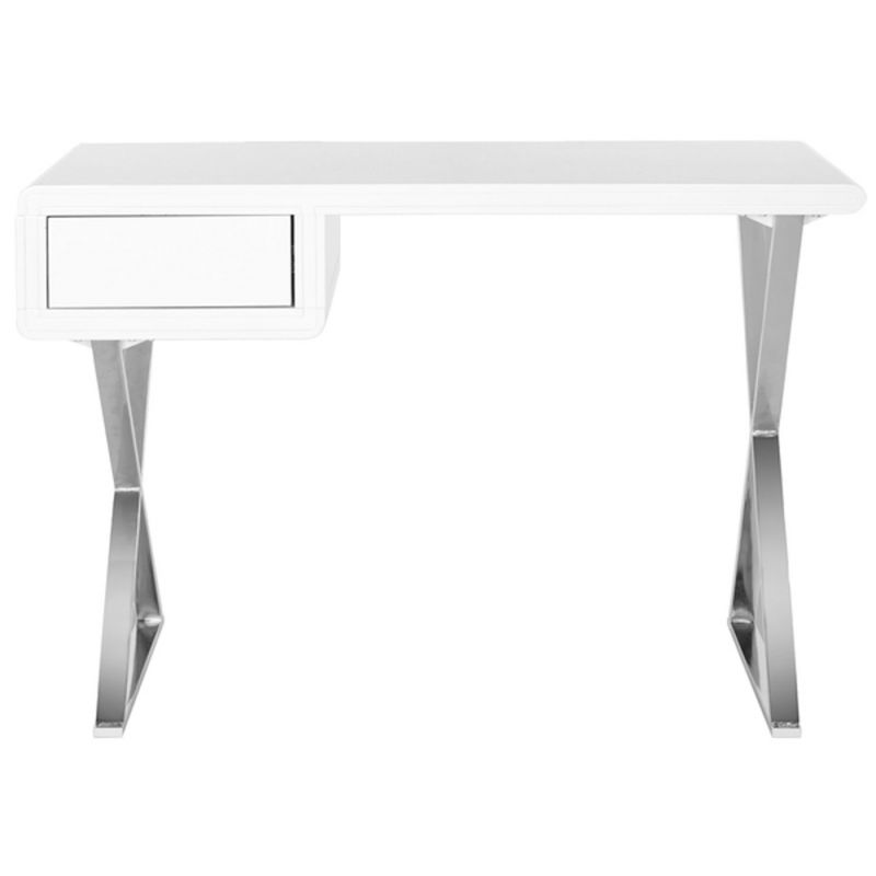 Safavieh - Hanover Desk - White - Chrome - FOX2207A