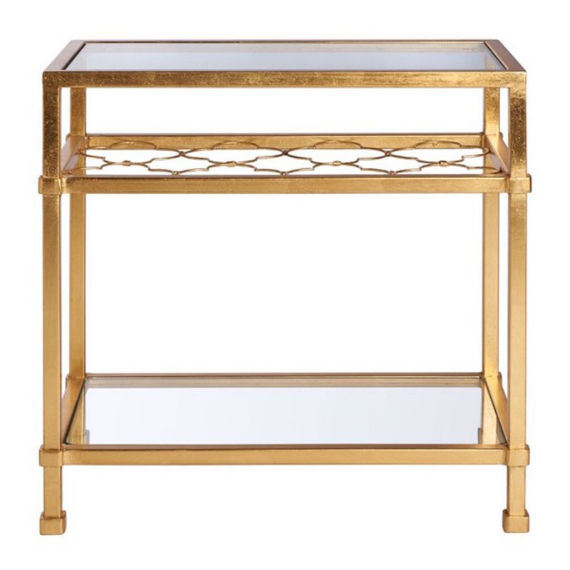 Safavieh - Couture - Hanzel Side Table - Gold - Glass - AMH8312A