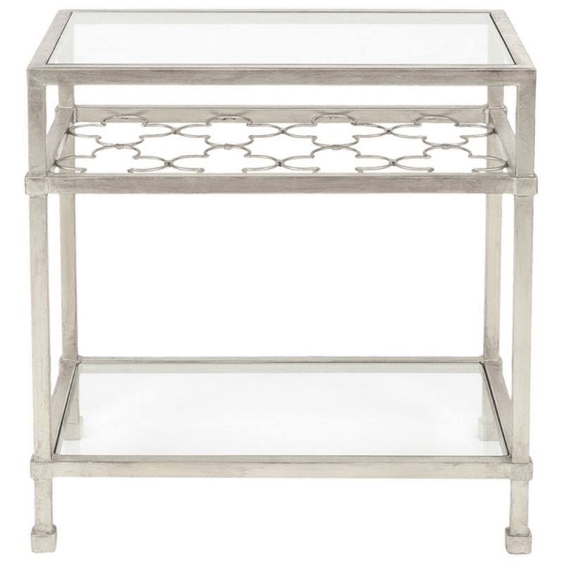 Safavieh - Couture - Hanzel Side Table - Silver - Glass - AMH8312B