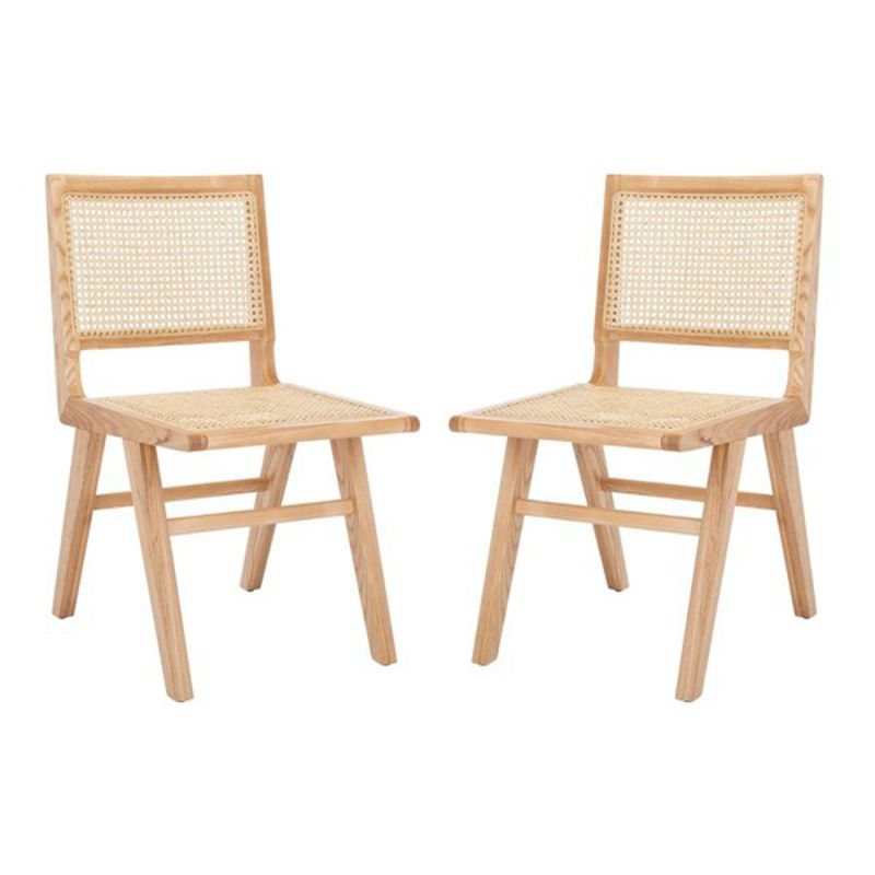 Safavieh - Couture - Hattie French Cane Dining Chair - Natural  (Set of 2) - SFV4101B-SET2