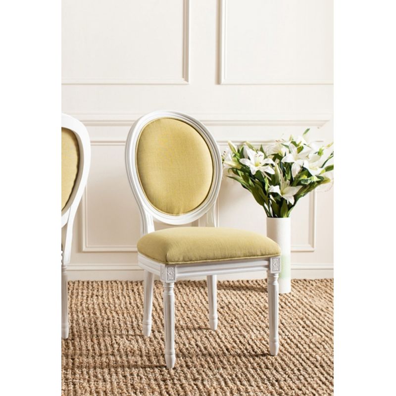 Safavieh - Holloway Oval Side Chair - Spring Green - Cream  (Set of 2) - FOX6228B-SET2
