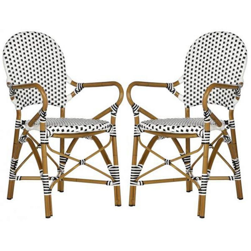Safavieh - Hooper Arm Chair - Black - White  (Set of 2) - FOX5209E-SET2