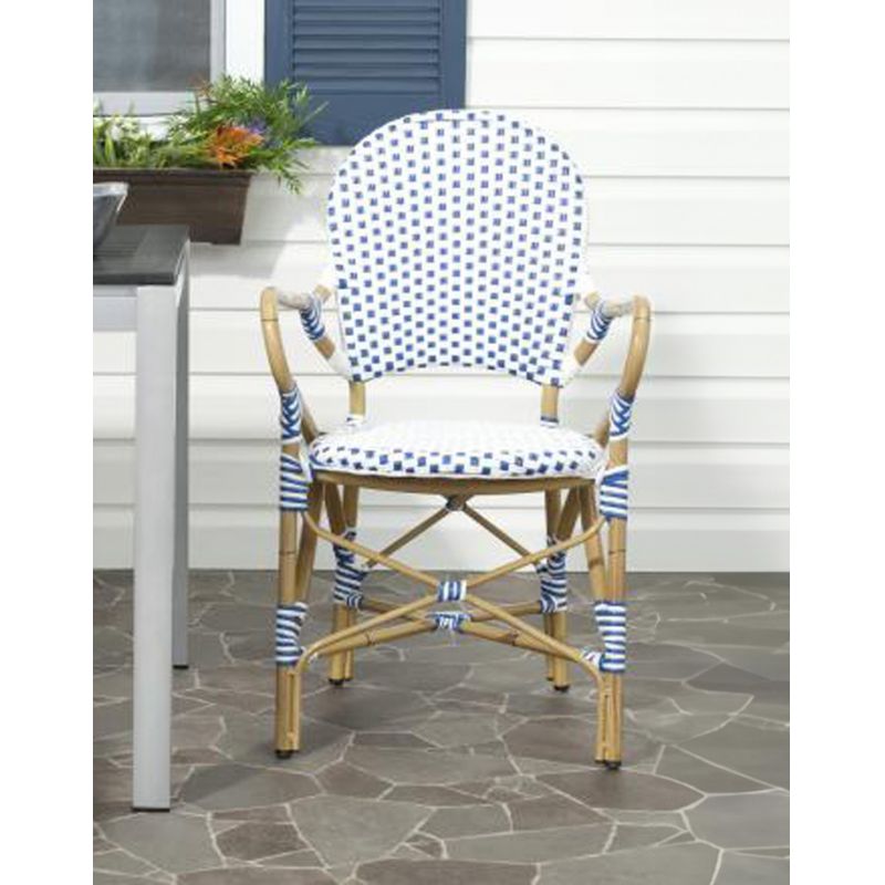 Safavieh - Hooper Arm Chair - Blue - White  (Set of 2) - FOX5209A-SET2