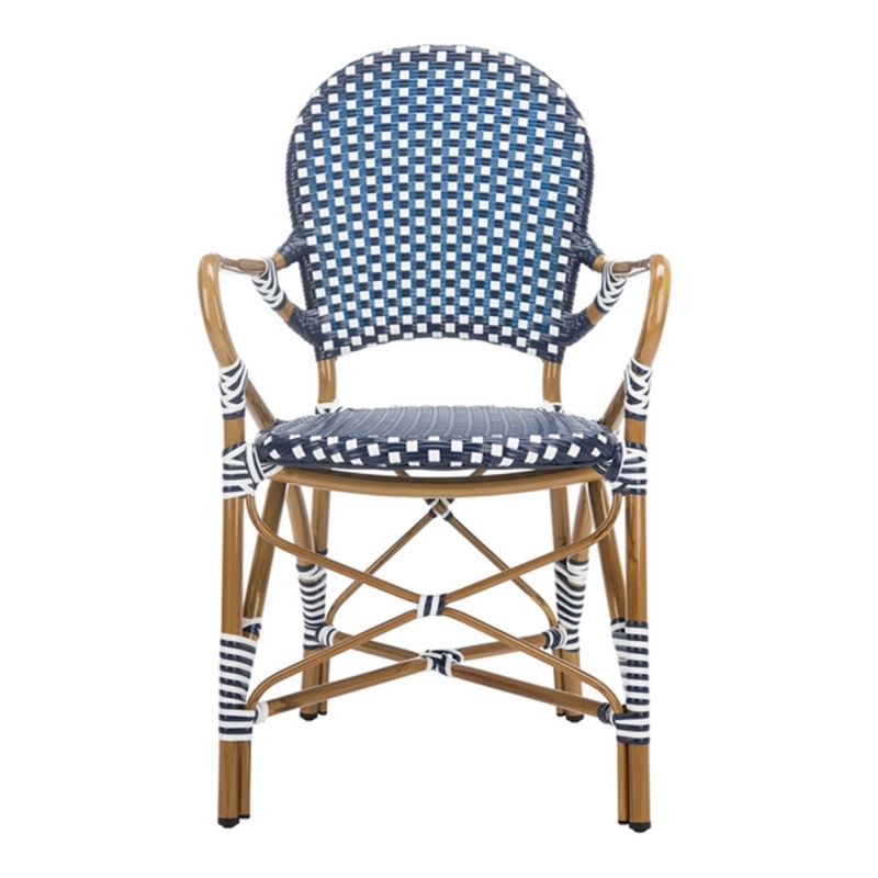 Safavieh - Hooper Arm Chair - Navy - White  (Set of 2) - FOX5209F-SET2