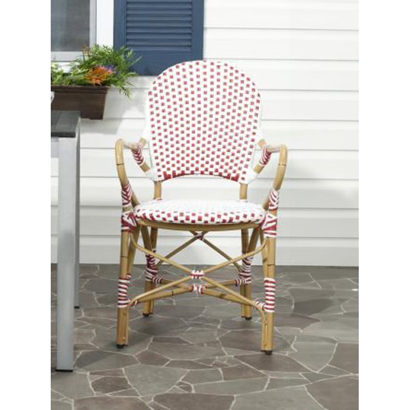Safavieh - Hooper Arm Chair - Red - White  (Set of 2) - FOX5209C-SET2