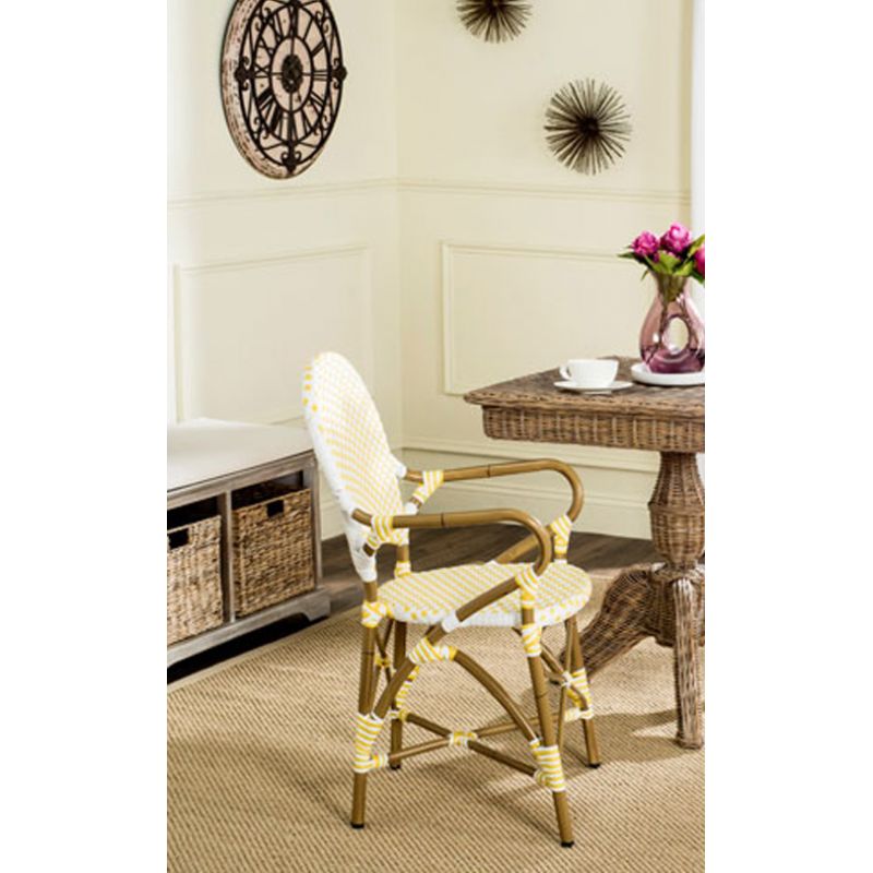 Safavieh - Hooper Arm Chair - Yellow - White  (Set of 2) - FOX5209D-SET2
