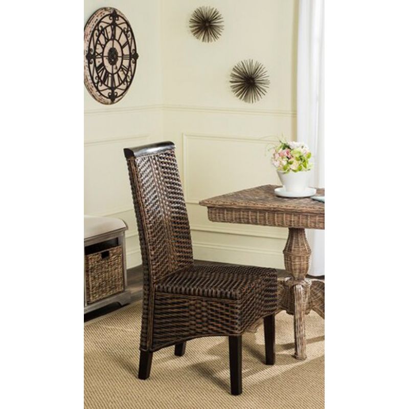 Safavieh - Ilya Wicker Dining Chair - Brown - Multi  (Set of 2) - SEA8017C-SET2