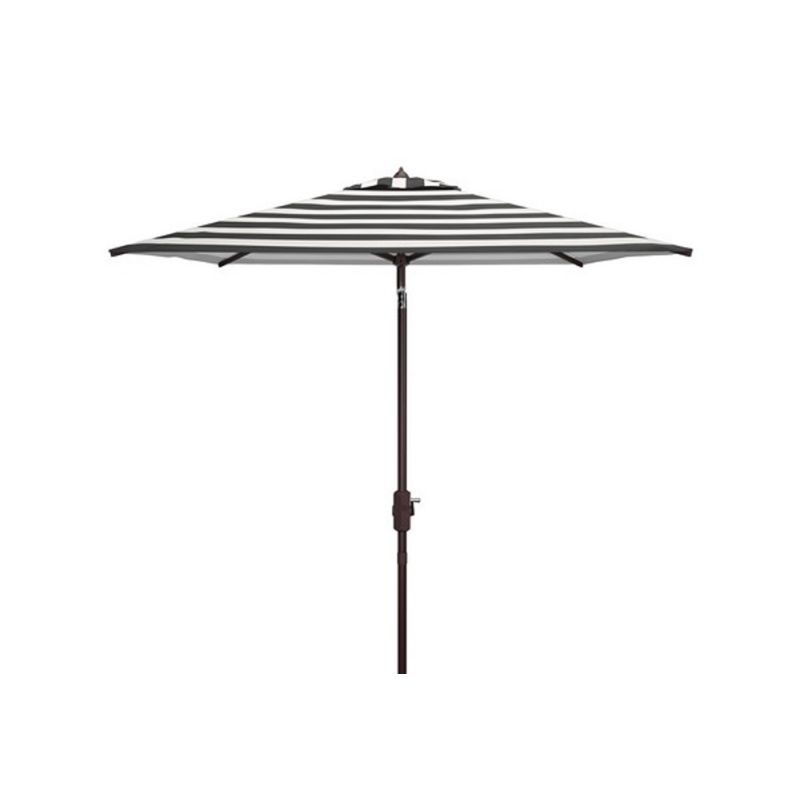 Safavieh - Iris 7.5' Square Umbrella - Black - White - PAT8404A