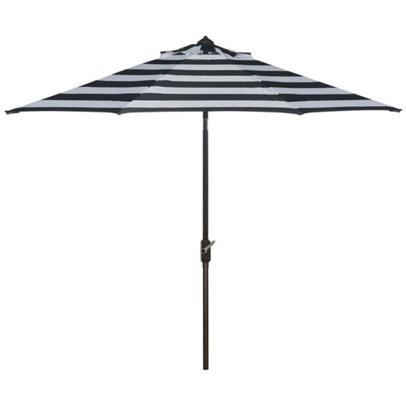Safavieh - Iris Fashion Line 9Ft Umbrella - Black - White - PAT8004A