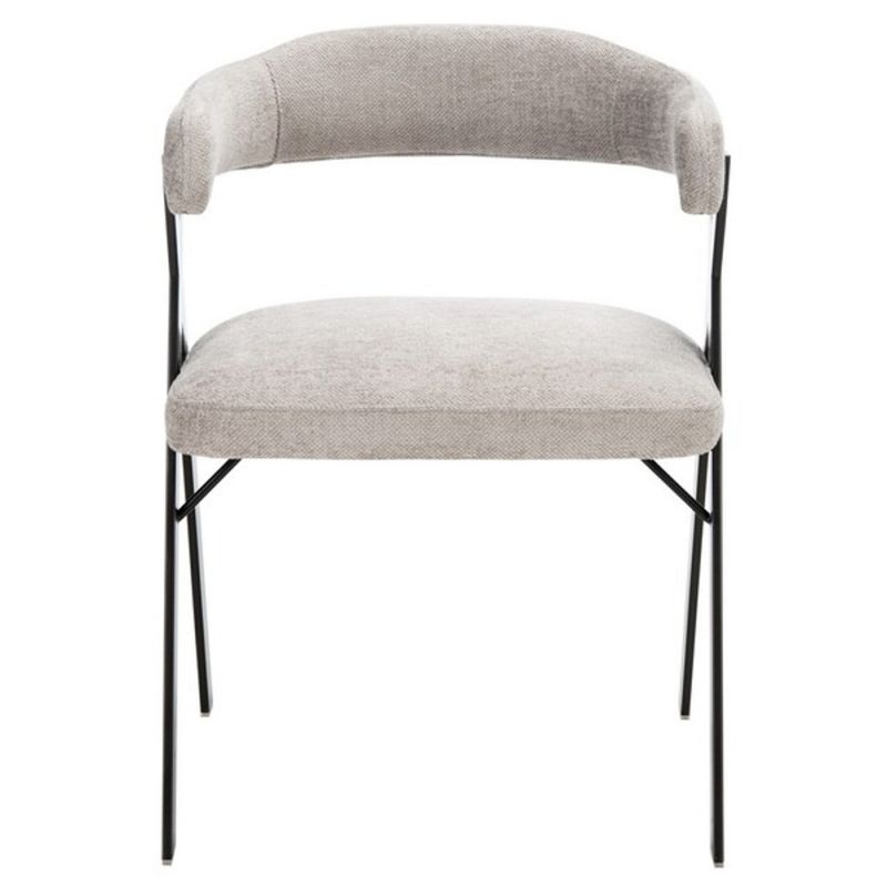 Safavieh - Izzy Chenille Dining Chair - Grey - Black - KNT7067A