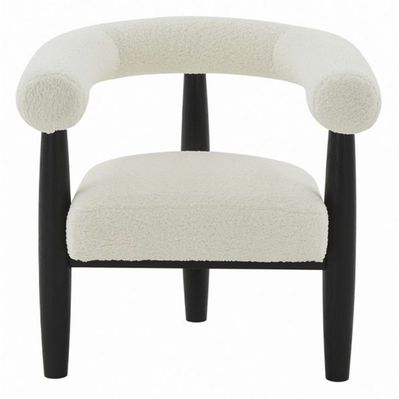 Safavieh - Couture - Jackie Curved Back Accent Chair - White - Black - SFV5038B