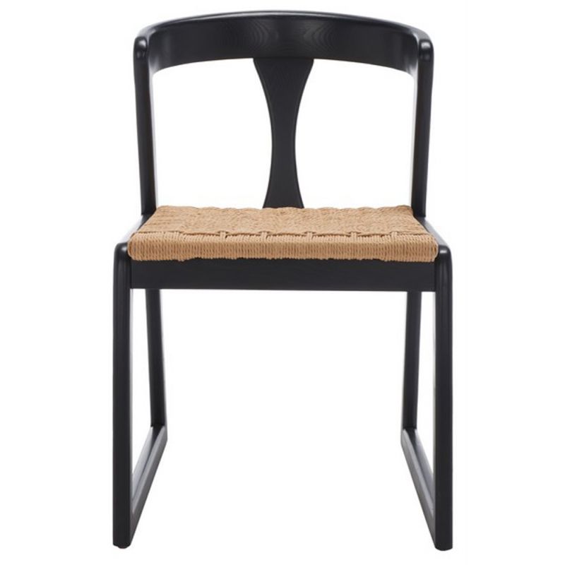 Safavieh - Couture - Jamal Woven Dining Chair - Black - Natural  (Set of 2) - SFV4144A-SET2