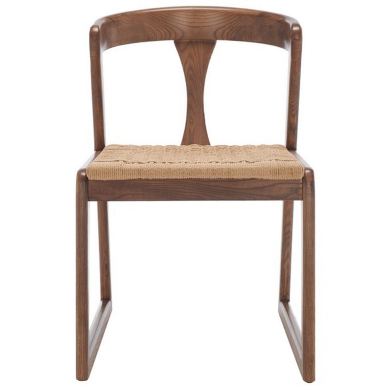 Safavieh - Couture - Jamal Woven Dining Chair - Walnut - Natural  (Set of 2) - SFV4144D-SET2