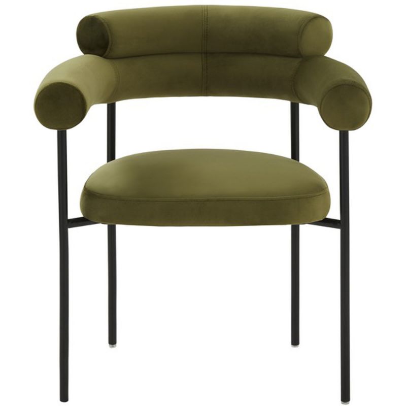 Safavieh - Couture - Jaslene Curved Back Dining Chair - Olive Green - Black - SFV4791D