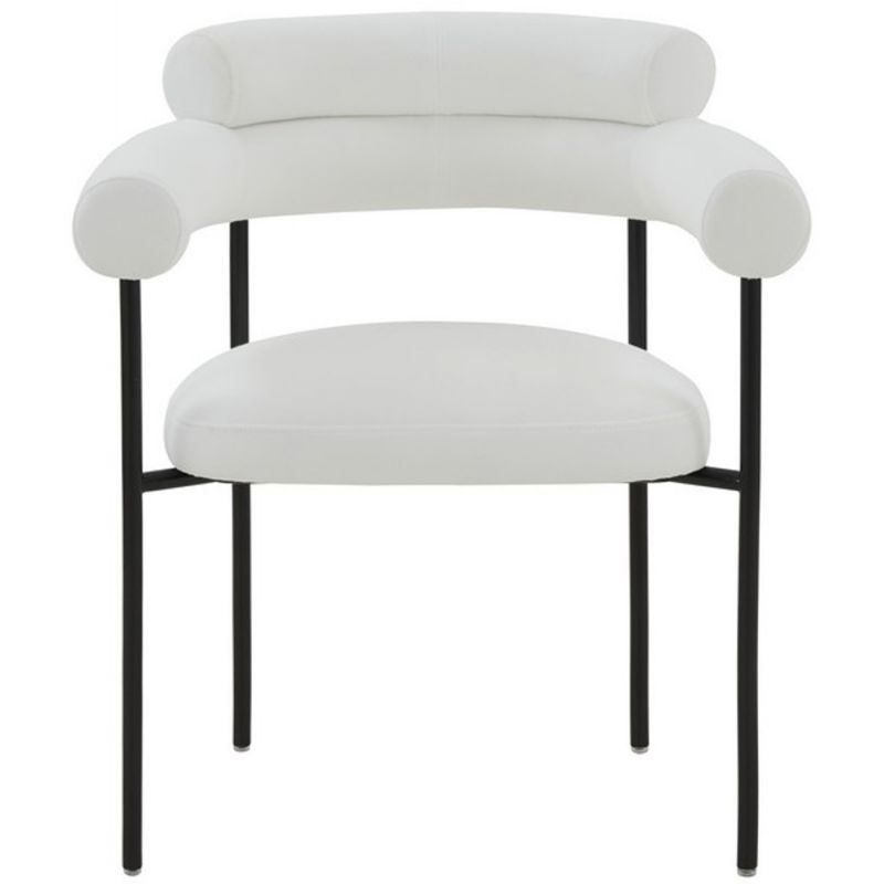 Safavieh - Couture - Jaslene Curved Back Dining Chair - White - Black - SFV4791A