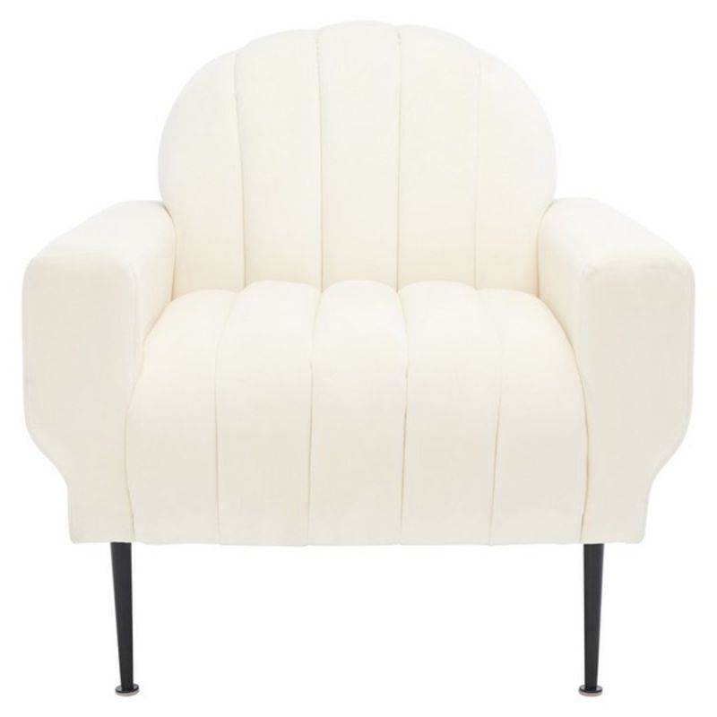 Safavieh - Couture - Josh Channel Tufted Chair - Creme - Black - SFV5021B