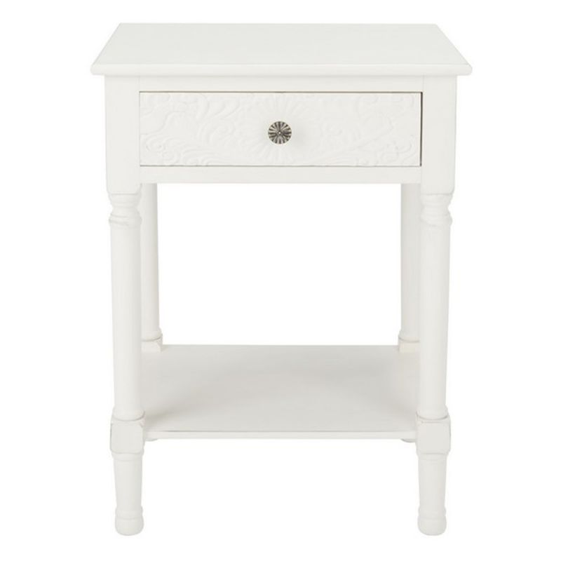 Safavieh - Josie 1 Drawer Accent Table - Distressed White  - ACC5706A