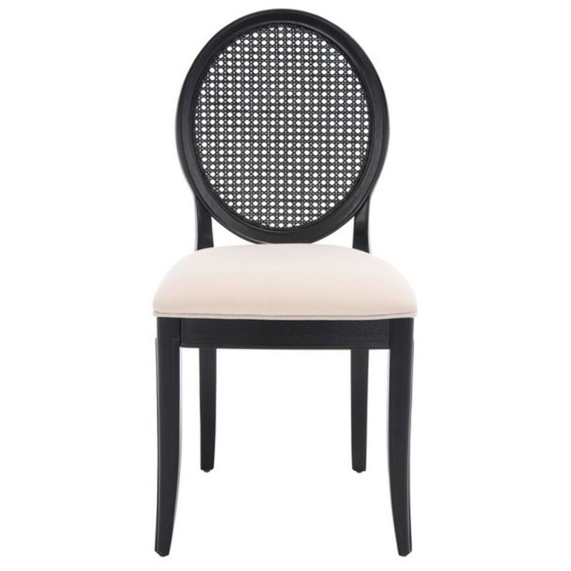 Safavieh - Couture - Karlee Rattan Back Dining Chair - Black - Beige  (Set of 2) - SFV2130B-SET2