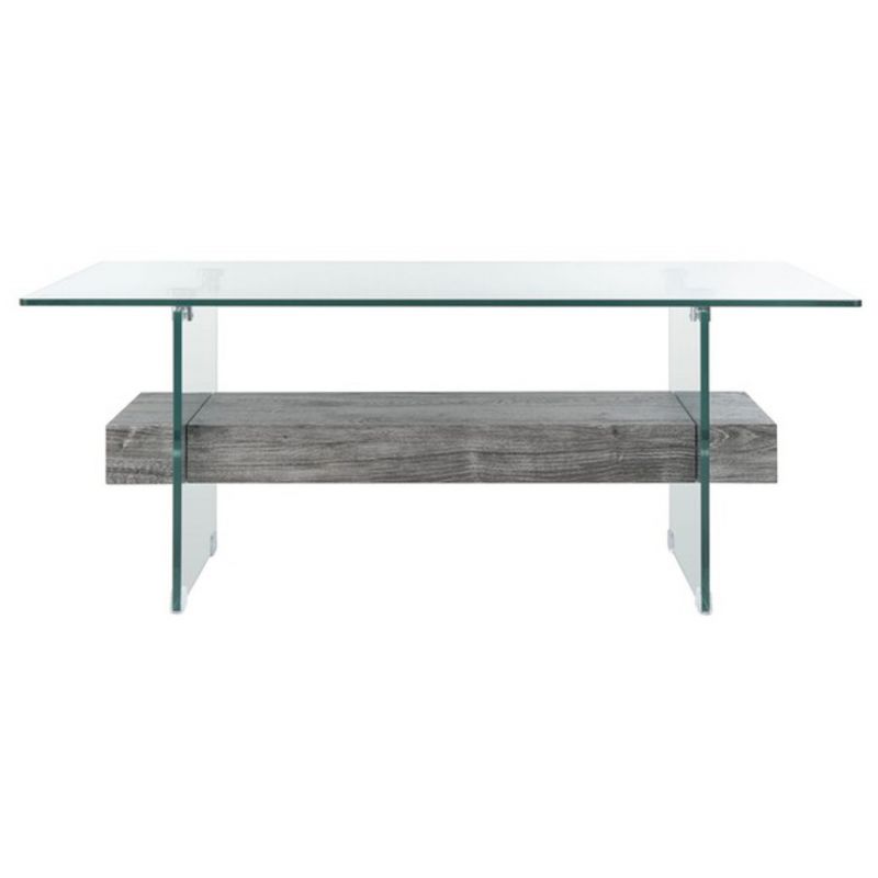 Safavieh - Kayley Coffee Table - Glass - Black Oak - COF7004B