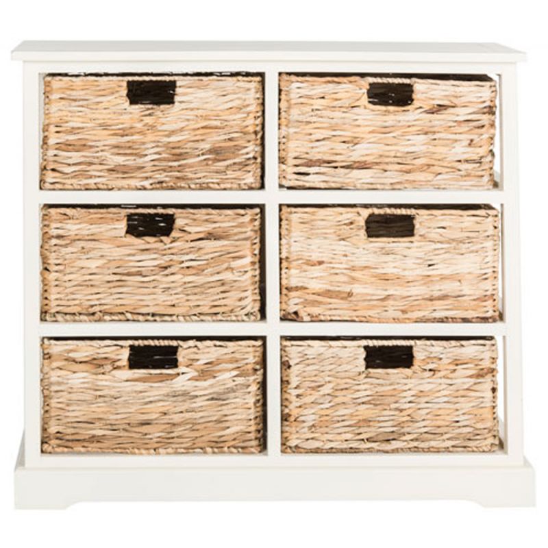 Safavieh - Keenan 6 Basket Storage Chest - Vintage White - AMH5740B
