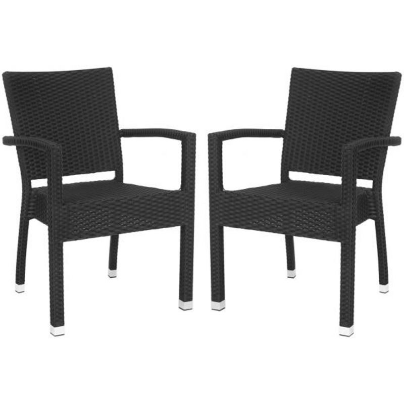 Safavieh - Kelda Arm Chair - Black  (Set of 2) - PAT4004A-SET2