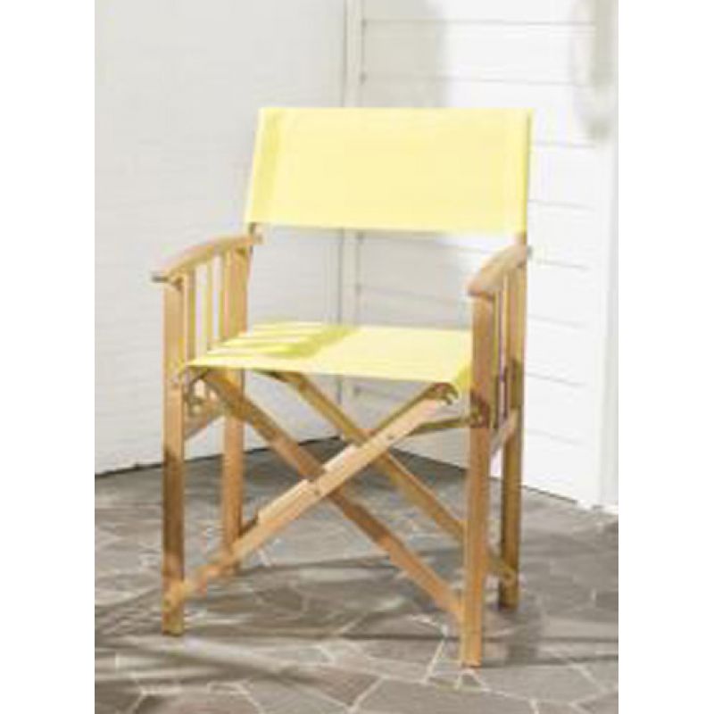 Safavieh - Laguna Director Chair - Natural - Yellow  (Set of 2) - PAT7004C-SET2