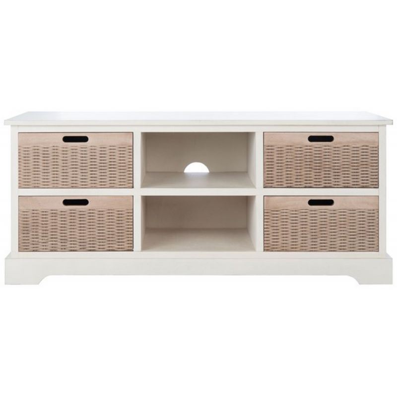 Safavieh - Landers 4 Drw Media Stand - Distressed White  - MED5704A