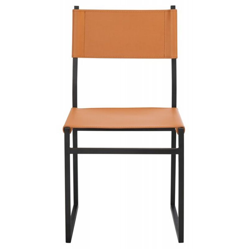 Safavieh - Layne Dining Chair - Cognac - Black  (Set of 2) - DCH3003D-SET2