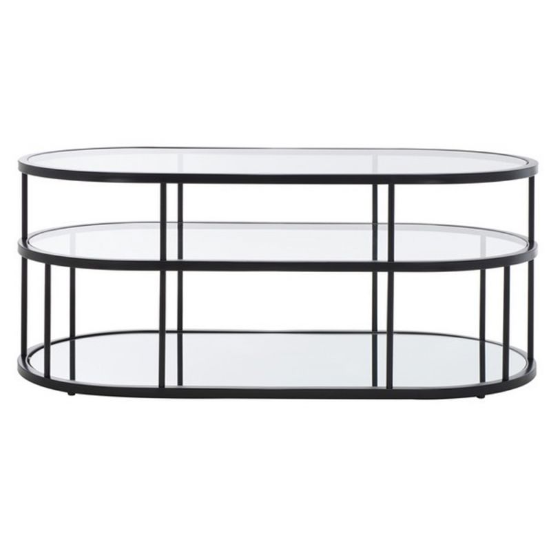 Safavieh - Layta 3 Shelf Coffee Table - Black - Clear - COF6402B