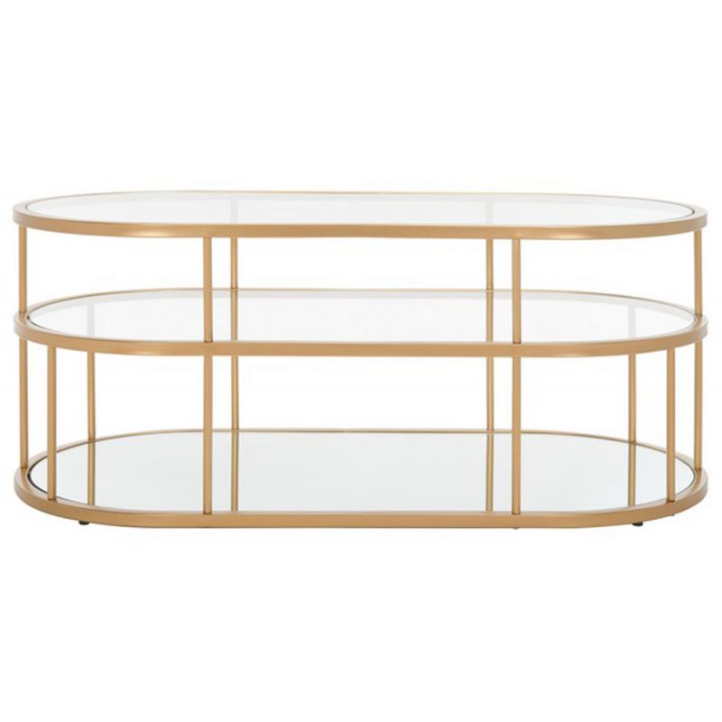 Safavieh - Layta 3 Shelf Coffee Table - Gold - Clear - COF6402A